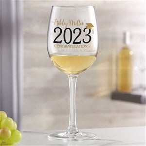 Classic Graduation Personalized White Wine Glass - 34431-W