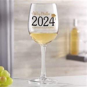 Classic Graduation Personalized 12 oz. White Wine Glass - 34431-W
