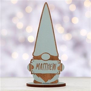 Personalized Blue Stain Wood Christmas Gnome - 34452-B