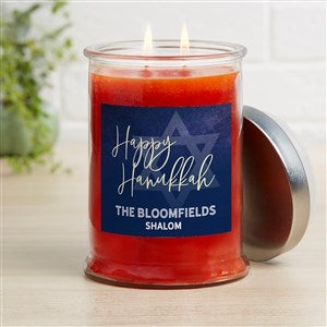 Happy Hanukkah Personalized Pumpkin Spice Candle Jar - 34517-P
