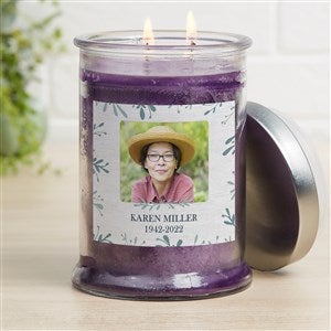 Botanical Memorial Personalized Lilac Blossom Candle Jar - 34565-L