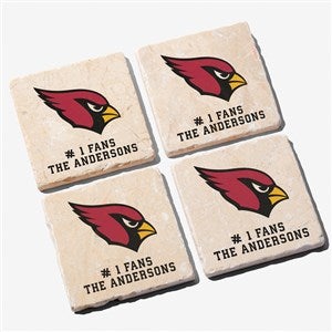 NFL Arizona Cardinals Personalized Tumbled Stone Coaster Set - 34609