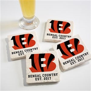 NFL Cincinnati Bengals Personalized Tumbled Stone Coaster Set - 34614