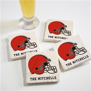 NFL Cleveland Browns Personalized Tumbled Stone Coaster Set - 34615
