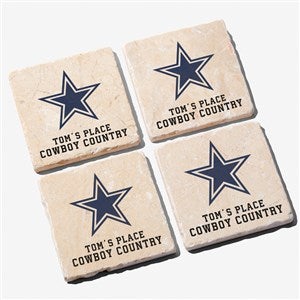 NFL Dallas Cowboys Personalized Tumbled Stone Coaster Set - 34616