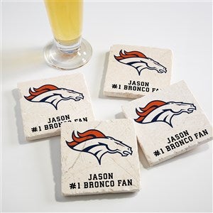 NFL Denver Broncos Personalized Tumbled Stone Coaster Set - 34617