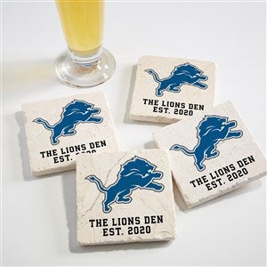 NFL Detroit Lions Personalized Tumbled Stone Coaster Set - 34618