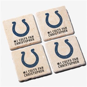 NFL Indianapolis Colts Personalized Tumbled Stone Coaster Set - 34621