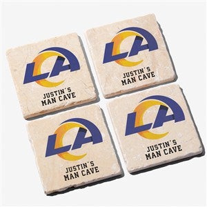 NFL Los Angeles Rams Personalized Tumbled Stone Coaster Set - 34625