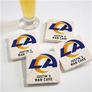 NFL Los Angeles Rams Personalized Tumbled Stone Coaster Set - 34625