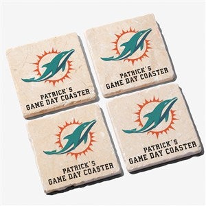 NFL Miami Dolphins Personalized Tumbled Stone Coaster Set - 34626