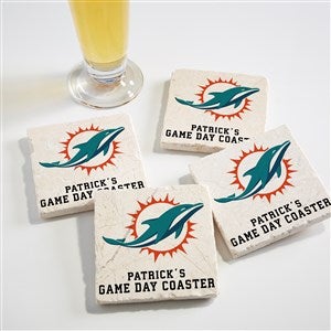 NFL Miami Dolphins Personalized Tumbled Stone Coaster Set - 34626