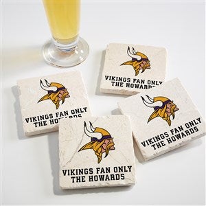 NFL Minnesota Vikings Personalized Tumbled Stone Coaster Set - 34627