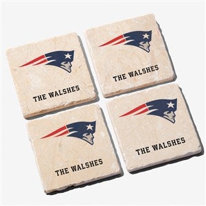 NFL New England Patriots Personalized Tumbled Stone Coaster Set - 34628