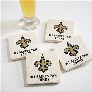 NFL New Orleans Saints Personalized Tumbled Stone Coaster Set - 34629