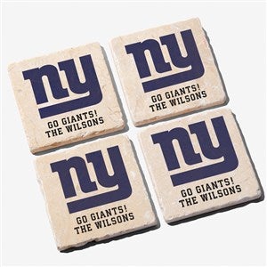 NFL New York Giants Personalized Tumbled Stone Coaster Set - 34630