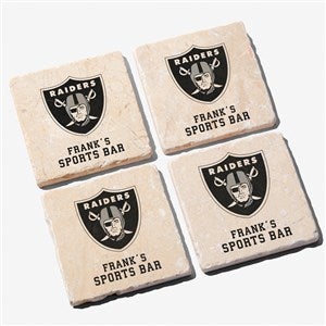 NFL Las Vegas Raiders Personalized Tumbled Stone Coaster Set - 34632