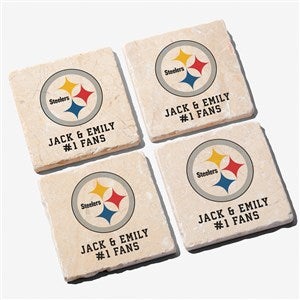 NFL Pittsburgh Steelers Personalized Tumbled Stone Coaster Set - 34634