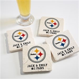 NFL Pittsburgh Steelers Personalized Tumbled Stone Coaster Set - 34634