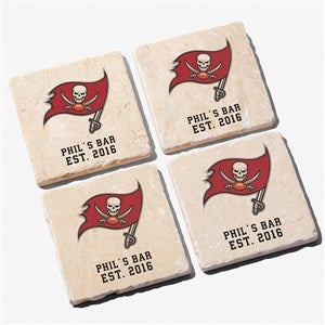 NFL Tampa Bay Buccaneers Personalized Tumbled Stone Coaster Set - 34637
