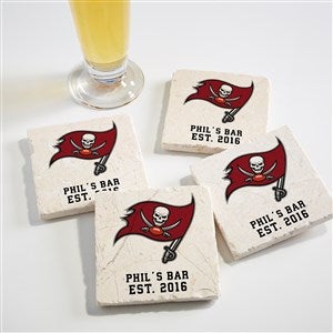 NFL Tampa Bay Buccaneers Personalized Tumbled Stone Coaster Set - 34637