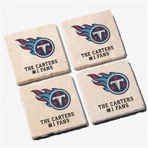 NFL Tennessee Titans Personalized Tumbled Stone Coaster Set - 34638
