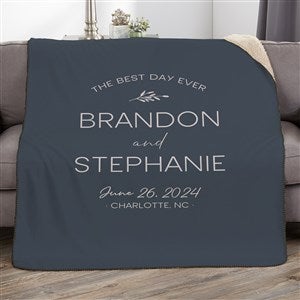Natural Love Personalized Wedding 50x60 Sherpa Blanket - 34645-S