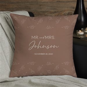 Natural Love Personalized Wedding 14x14 Throw Pillow - 34646-S