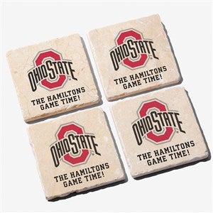 NCAA Ohio State Buckeyes Personalized Tumbled Stone Coaster Set - 34652