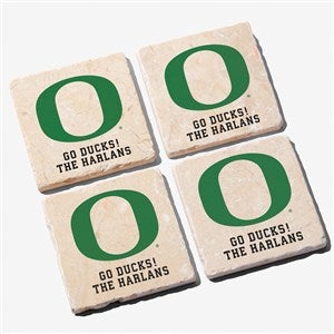 NCAA Oregon Ducks Personalized Tumbled Stone Coaster Set - 34655