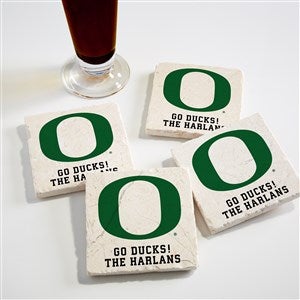 NCAA Oregon Ducks Personalized Tumbled Stone Coaster Set - 34655