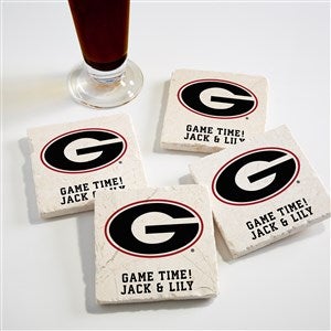 NCAA Georgia Bulldogs Personalized Tumbled Stone Coaster Set - 34662