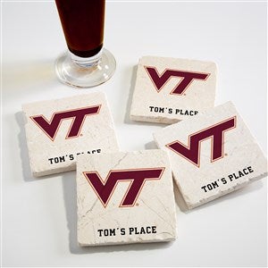 NCAA Virginia Tech Hokies Personalized Tumbled Stone Coaster Set - 34664