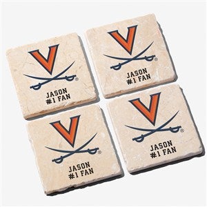 NCAA Virginia Cavaliers Personalized Tumbled Stone Coaster Set - 34667