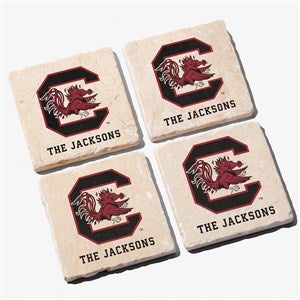 NCAA South Carolina Gamecocks Personalized Tumbled Stone Coaster Set - 34670