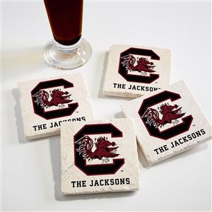 NCAA South Carolina Gamecocks Personalized Tumbled Stone Coaster Set - 34670