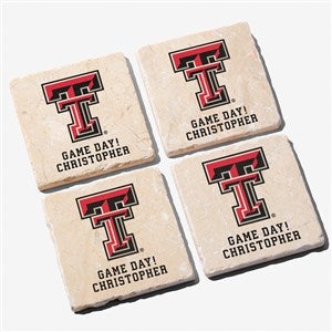 NCAA Texas Tech Red Raiders Personalized Tumbled Stone Coaster Set - 34677