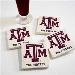 NCAA Texas A&M Aggies Personalized Tumbled Stone Coaster Set - 34680