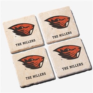NCAA Oregon State Beavers Personalized Tumbled Stone Coaster Set - 34684