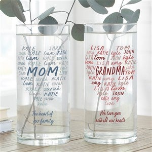 Grateful Heart Personalized Cylinder Glass Flower Vase - 34693