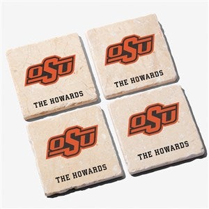 NCAA Oklahoma State Cowboys Personalized Tumbled Stone Coaster Set - 34694