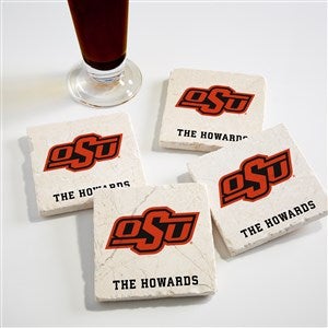 NCAA Oklahoma State Cowboys Personalized Tumbled Stone Coaster Set - 34694