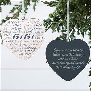 Grateful Heart Personalized Heart Ornament - 2 Sided Wood - 34695-2W