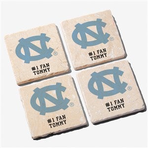 NCAA North Carolina Tar Heels Personalized Tumbled Stone Coaster Set - 34698