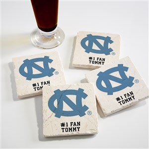 NCAA North Carolina Tar Heels Personalized Tumbled Stone Coaster Set - 34698