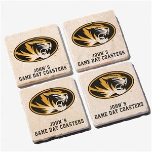 NCAA Missouri Tigers Personalized Tumbled Stone Coaster Set - 34711
