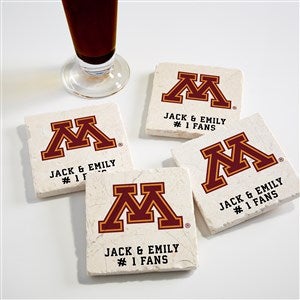 NCAA Minnesota Golden Gophers Personalized Tumbled Stone Coaster Set - 34712