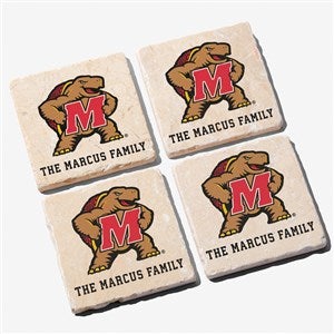NCAA Maryland Terrapins Personalized Tumbled Stone Coaster Set - 34719
