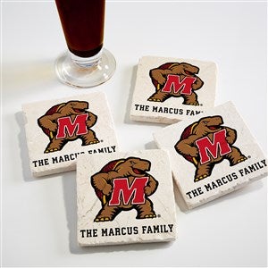 NCAA Maryland Terrapins Personalized Tumbled Stone Coaster Set - 34719