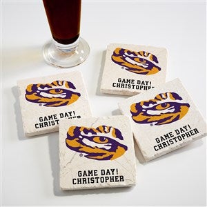 NCAA LSU Tigers Personalized Tumbled Stone Coaster Set - 34720